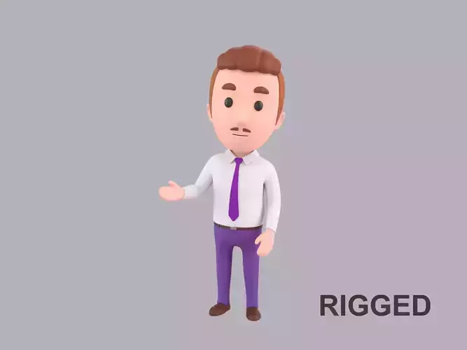 Cartoon Male Character Rigged 087