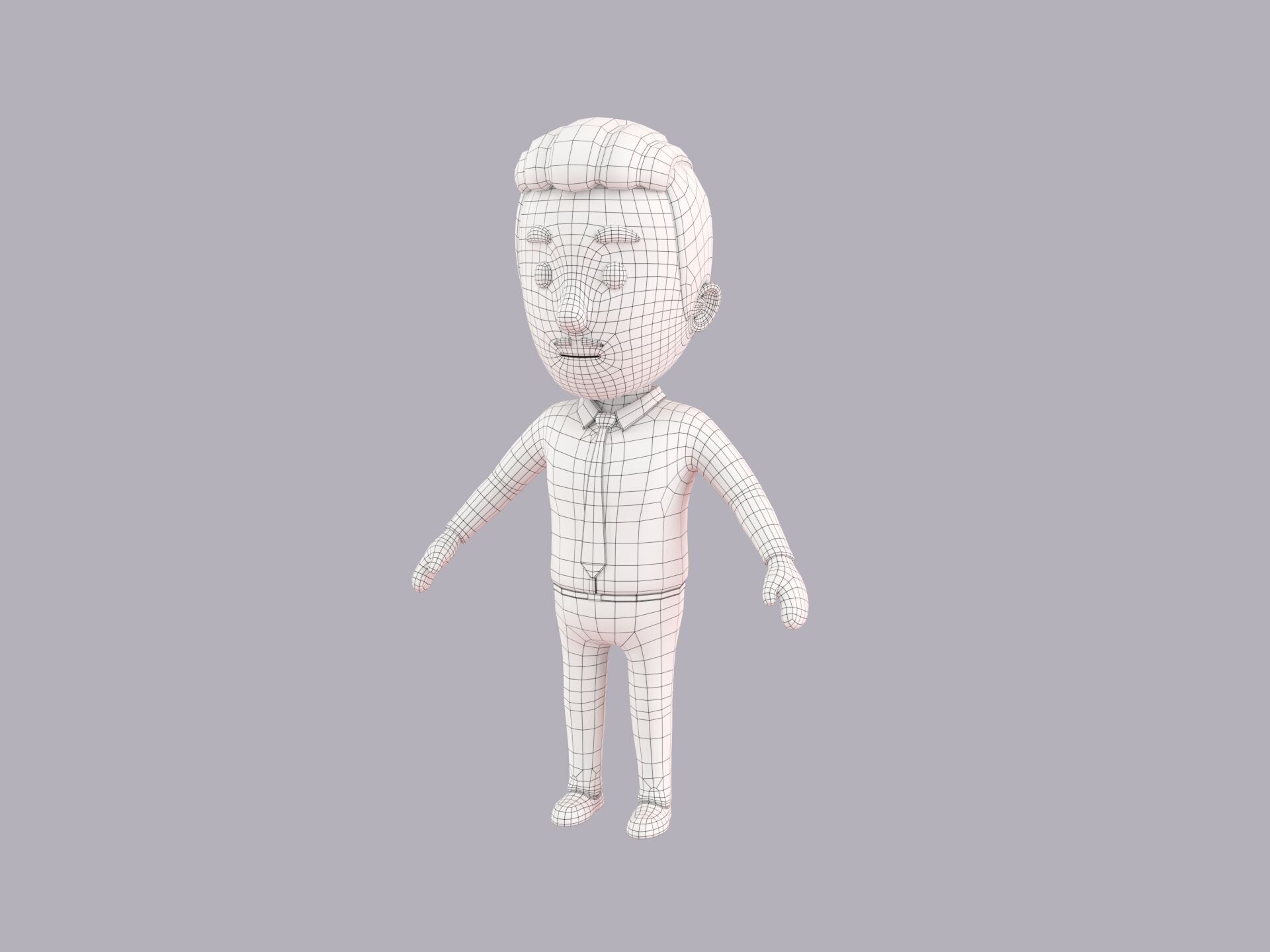 Cartoon Male Character Rigged 087 3D model_8