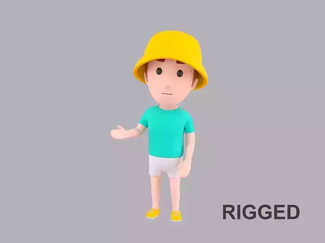 Cartoon Male Character Rigged 086