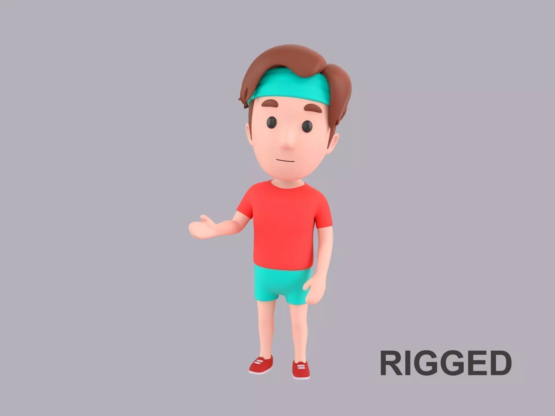 Cartoon Male Character Rigged 084 3D model_0