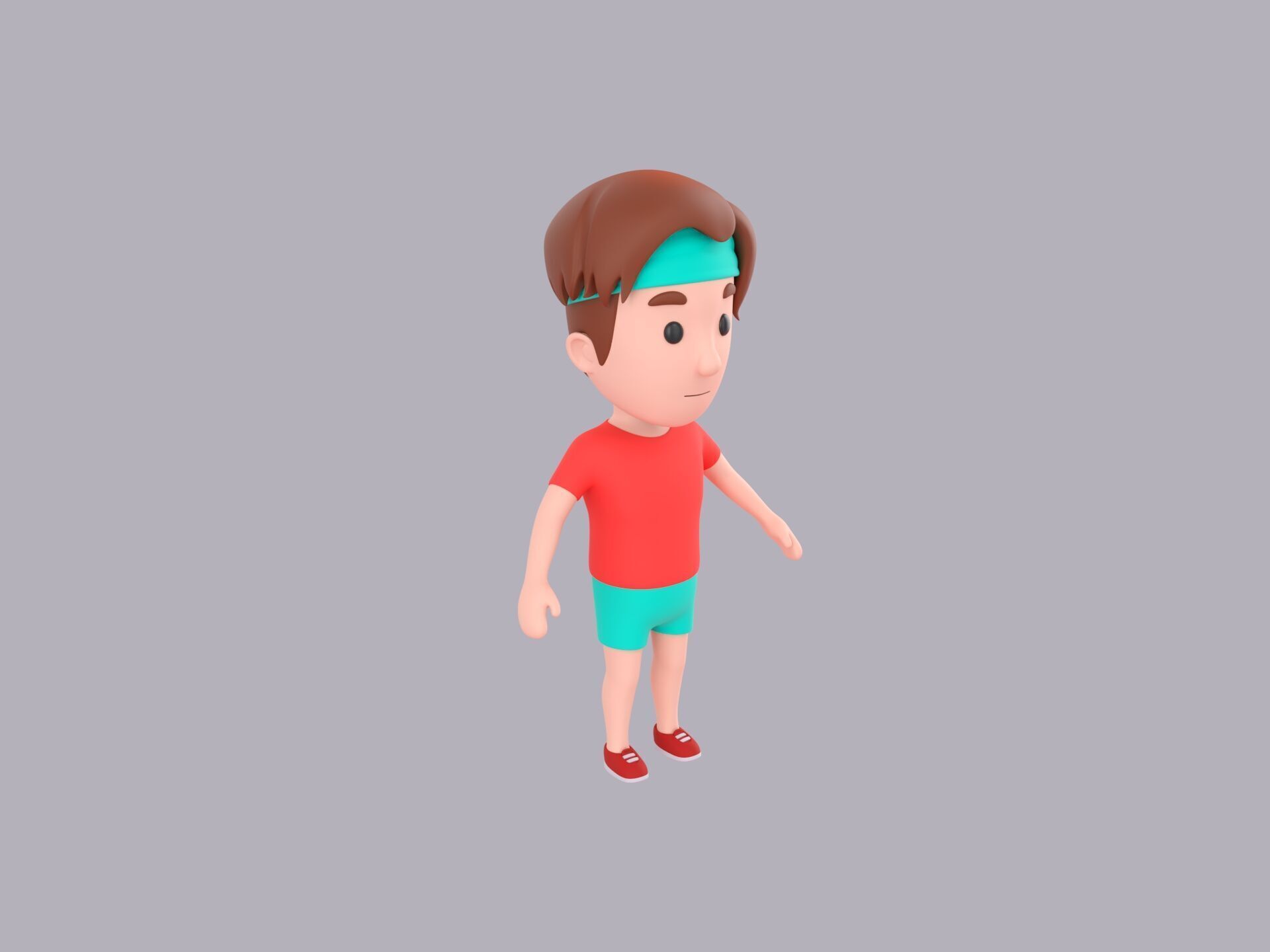Cartoon Male Character Rigged 084 3D model_3