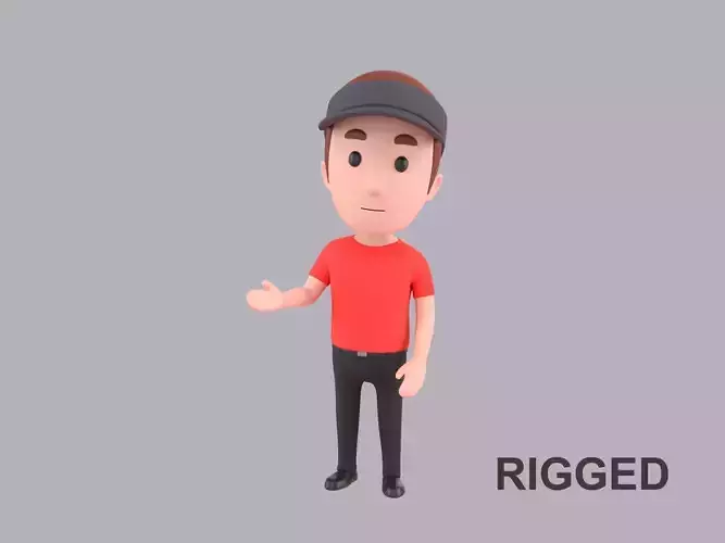 Cartoon Male Character Rigged 082