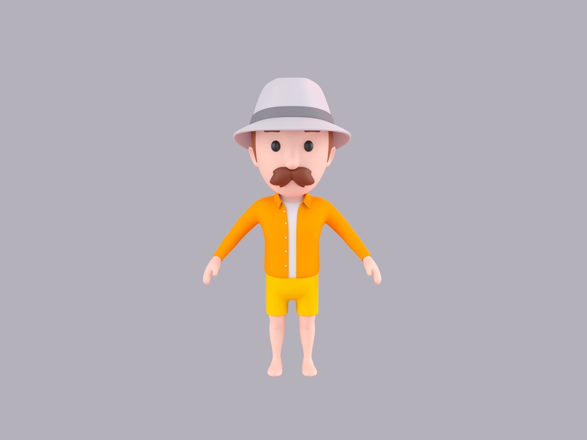 Cartoon Male Character Rigged 081 3D model_2