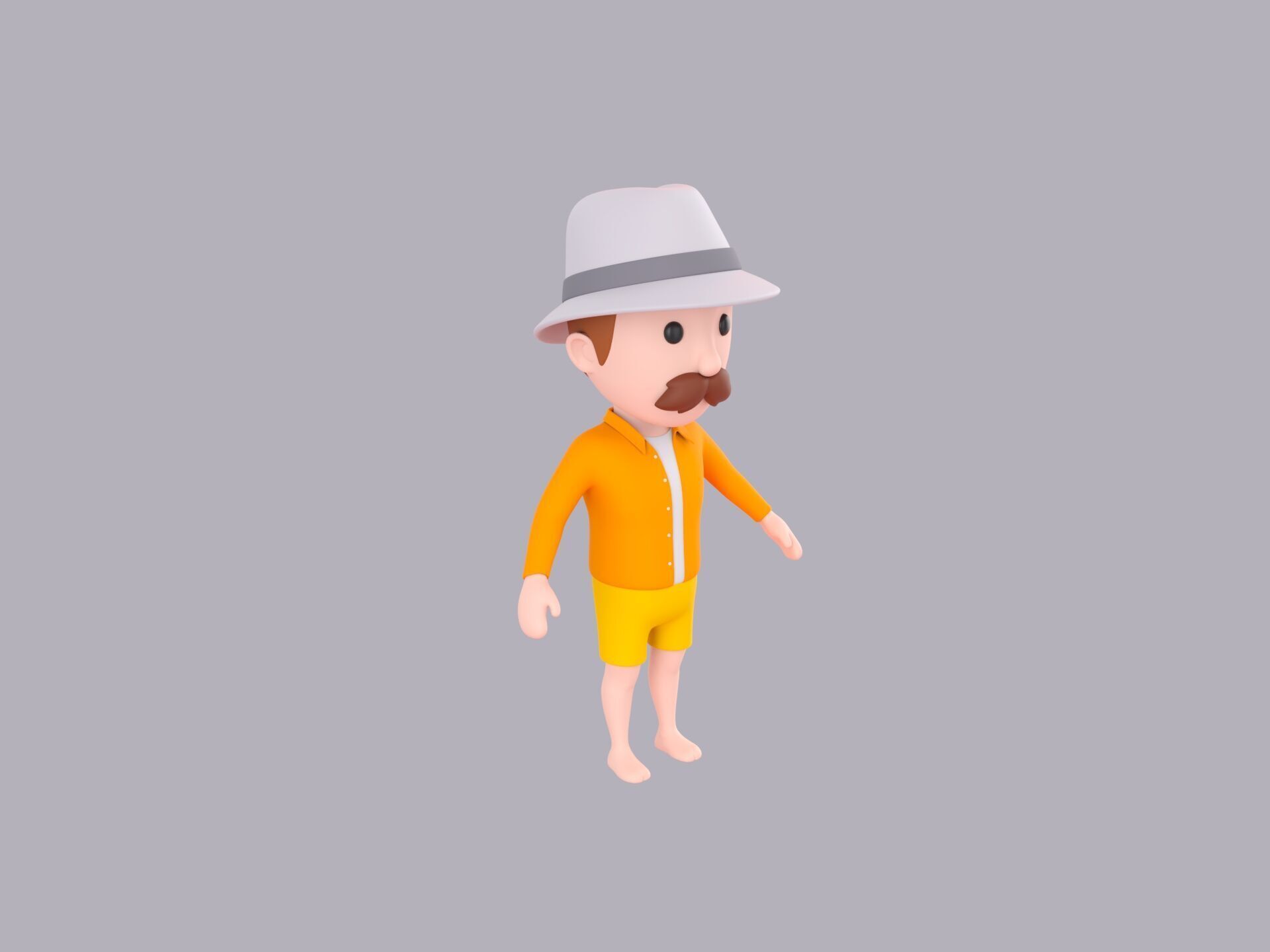 Cartoon Male Character Rigged 081 3D model_3