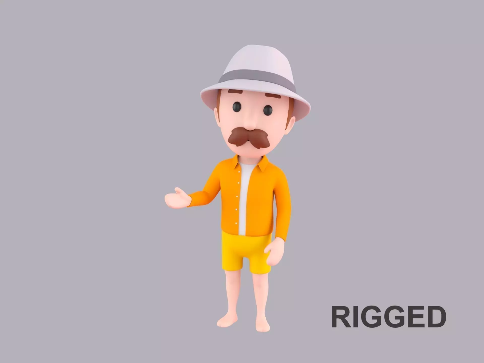 Cartoon Male Character Rigged 081 3D model_0