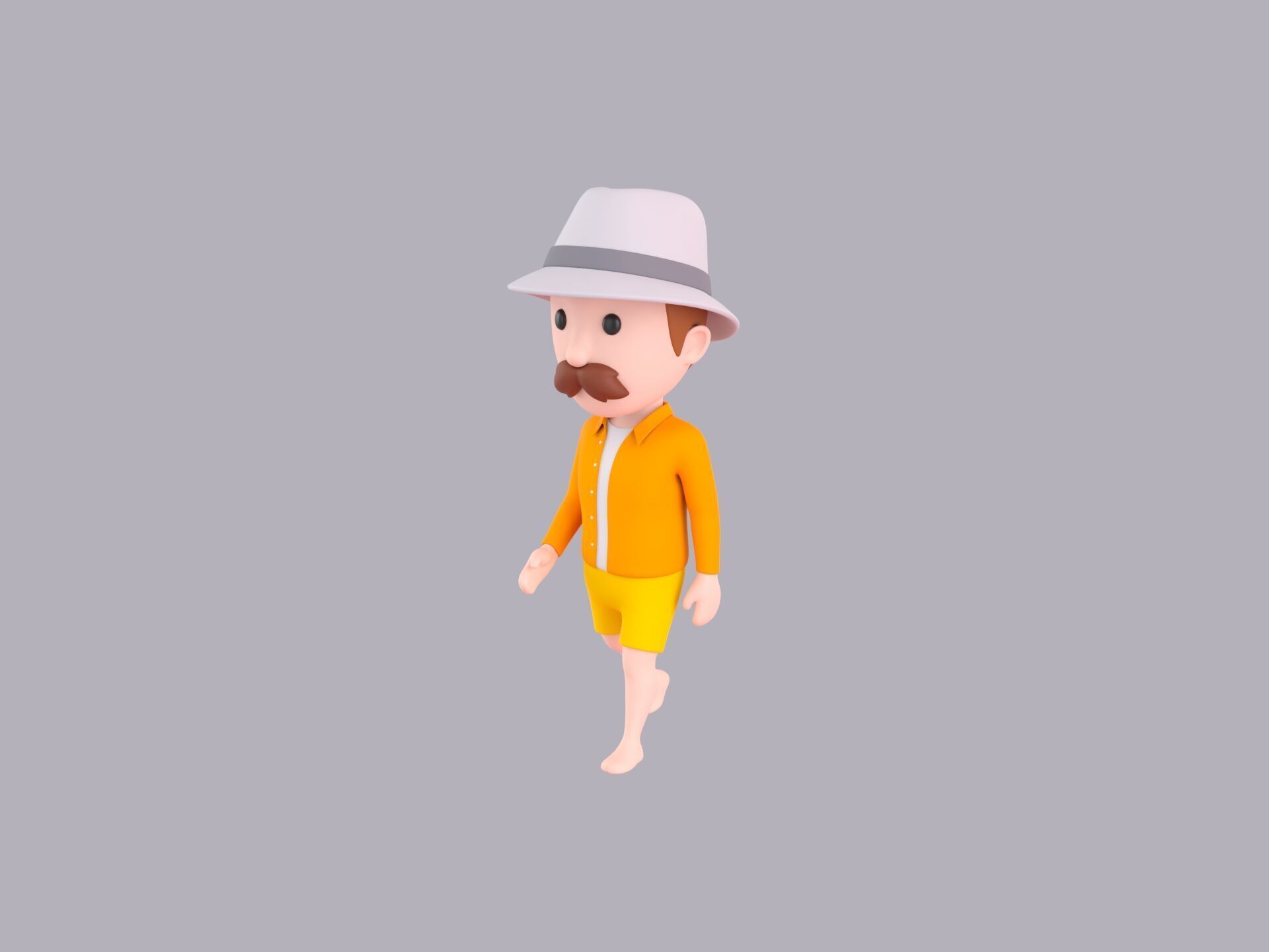 Cartoon Male Character Rigged 081 3D model_1