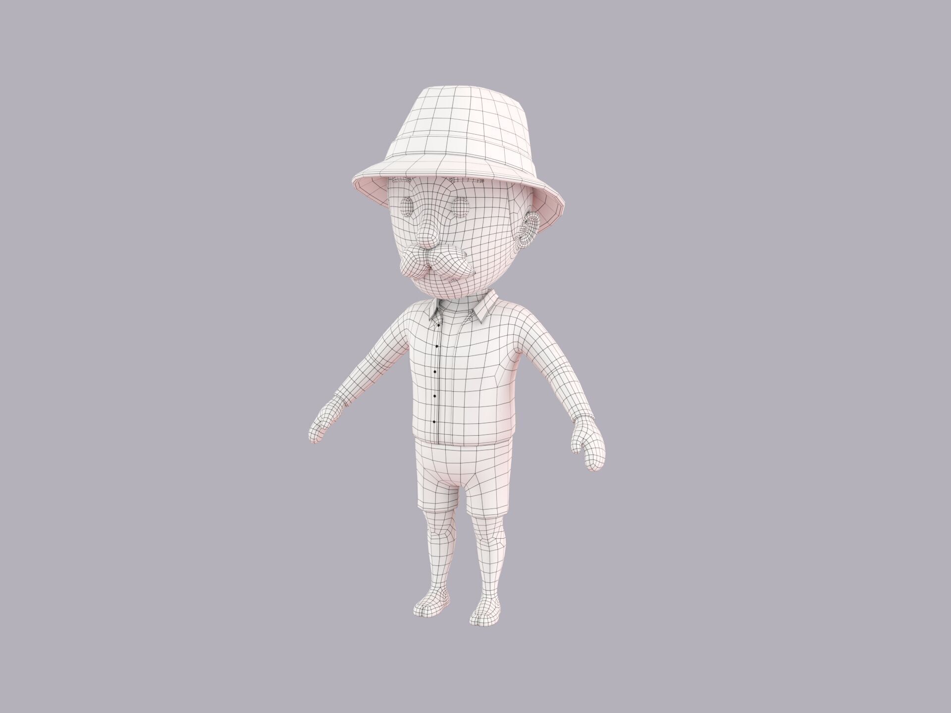 Cartoon Male Character Rigged 081 3D model_8