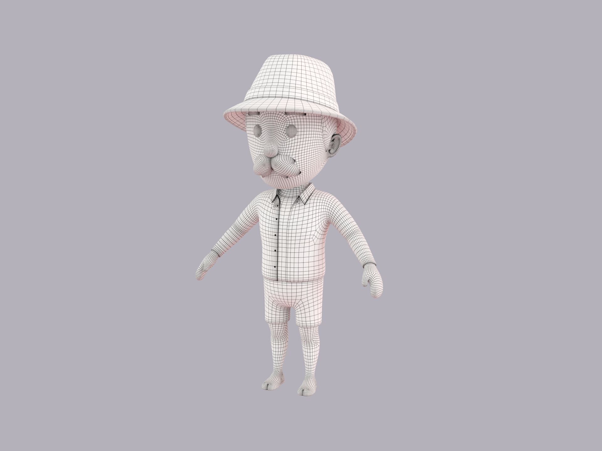 Cartoon Male Character Rigged 081 3D model_9