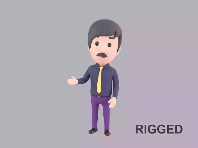Cartoon Male Character Rigged 080