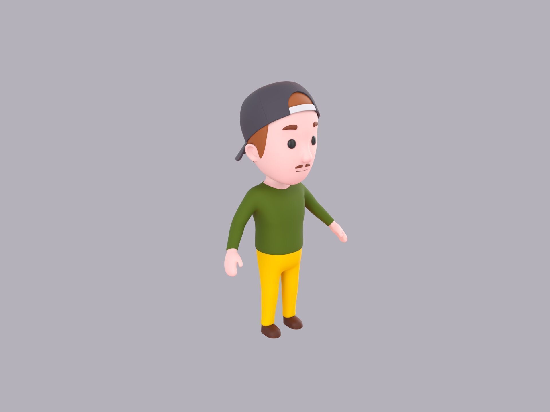 Cartoon Male Character Rigged 079 3D model_3