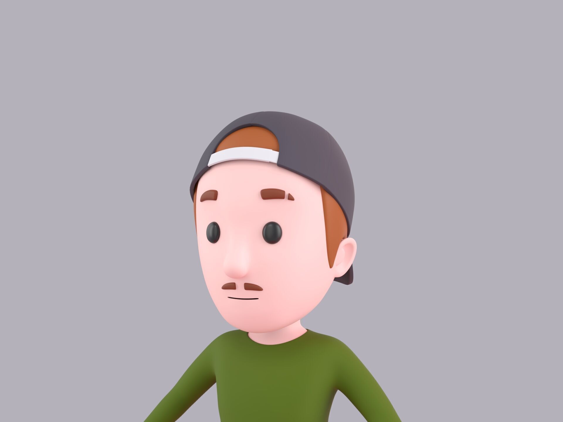 Cartoon Male Character Rigged 079 3D model_5