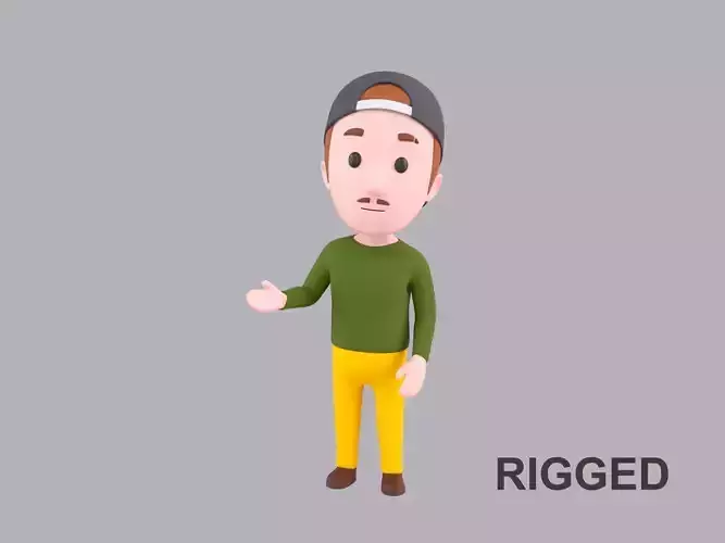 Cartoon Male Character Rigged 079