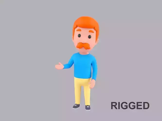 Cartoon Male Character Rigged 077