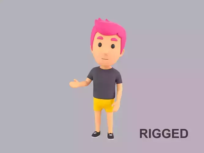 Cartoon Male Character Rigged 076