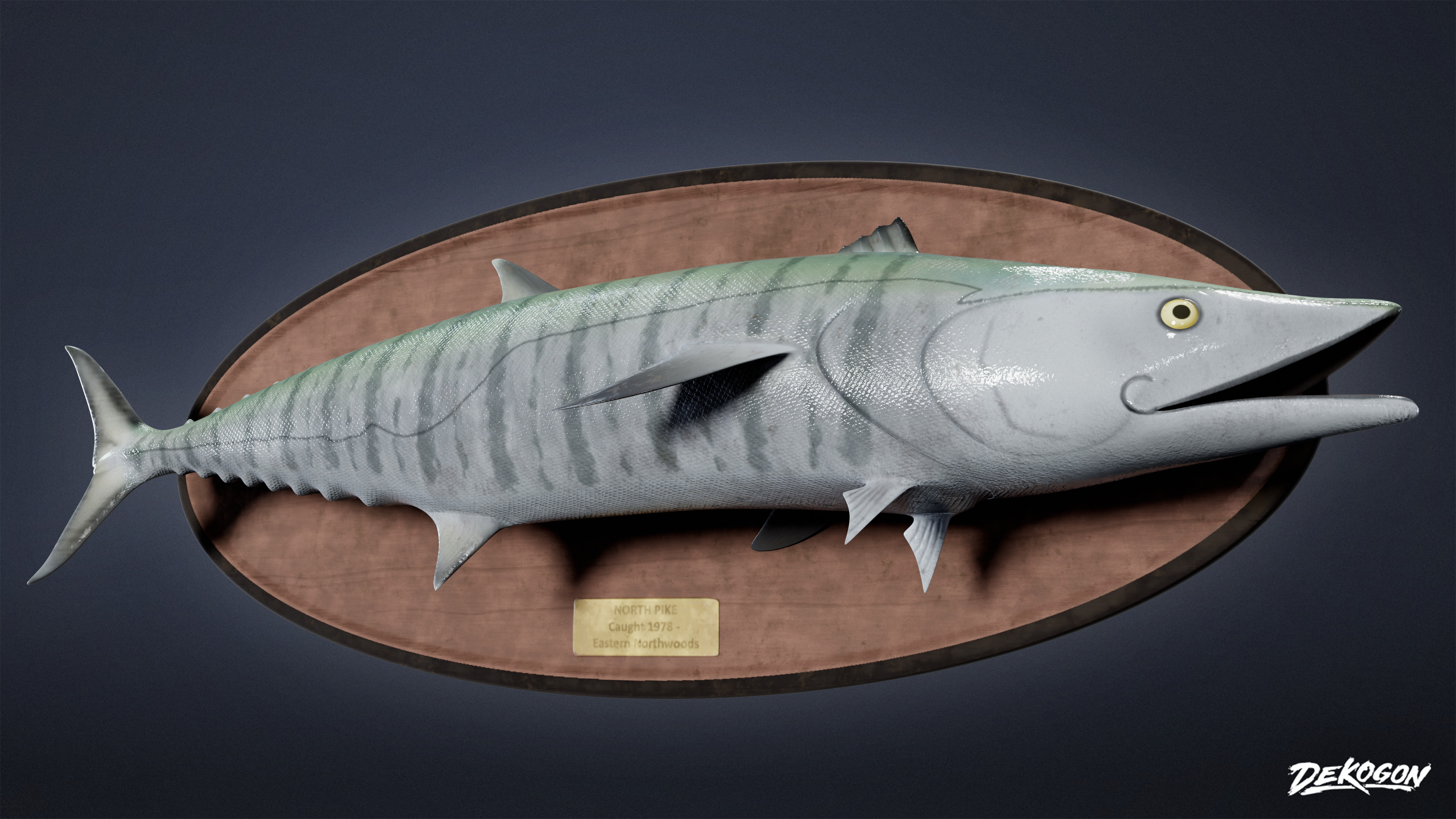 SUBURBS - Mounted Fish 01 - LOW POLY AND NANITE Low-poly 3D model_2