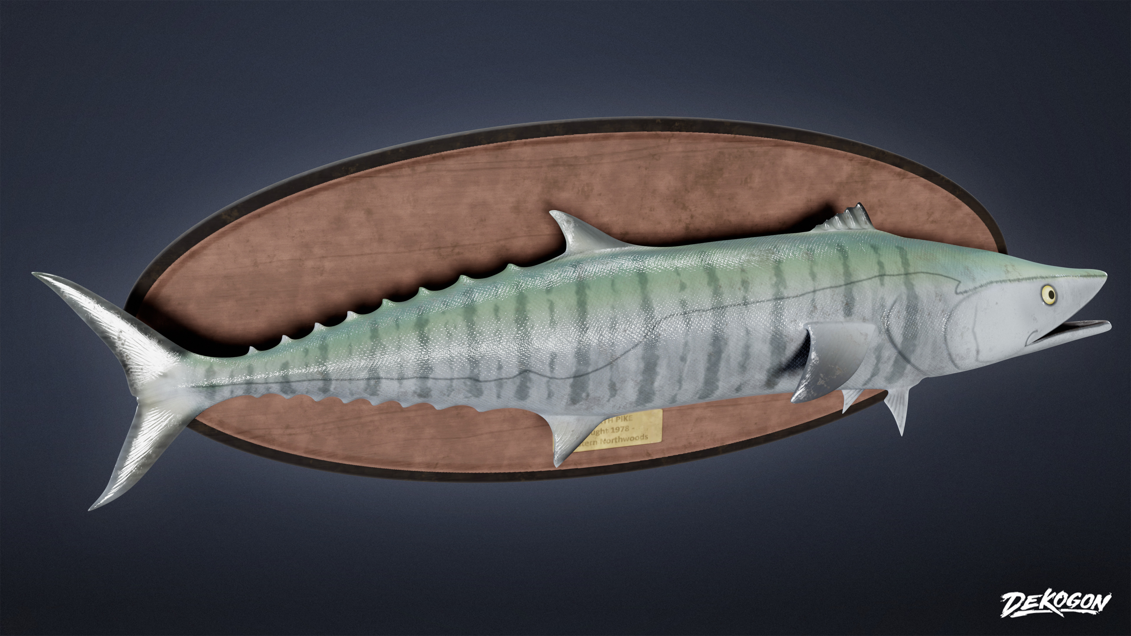 SUBURBS - Mounted Fish 01 - LOW POLY AND NANITE Low-poly 3D model_3