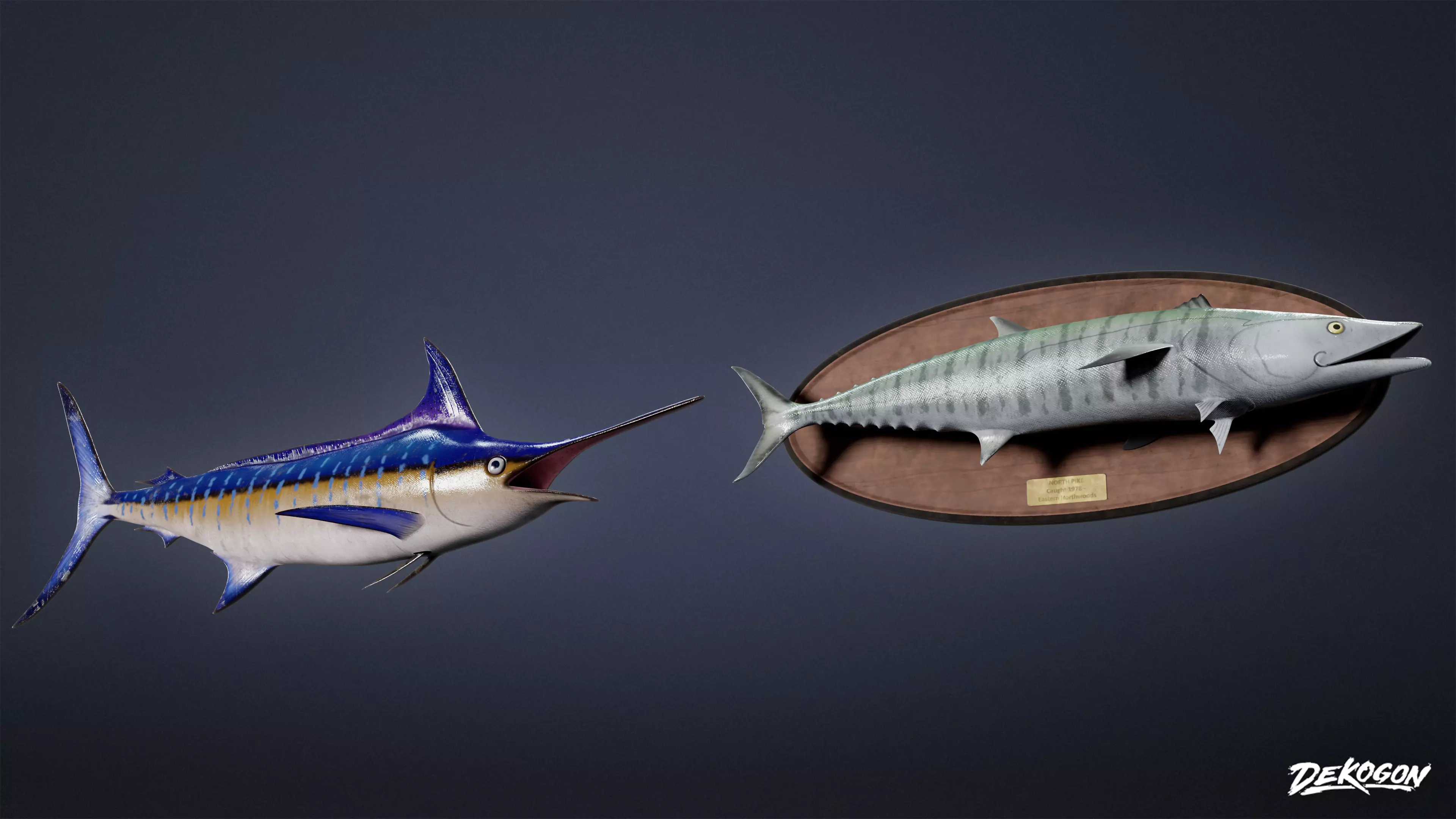 SUBURBS - Mounted Fish 01 - LOW POLY AND NANITE Low-poly 3D model_0