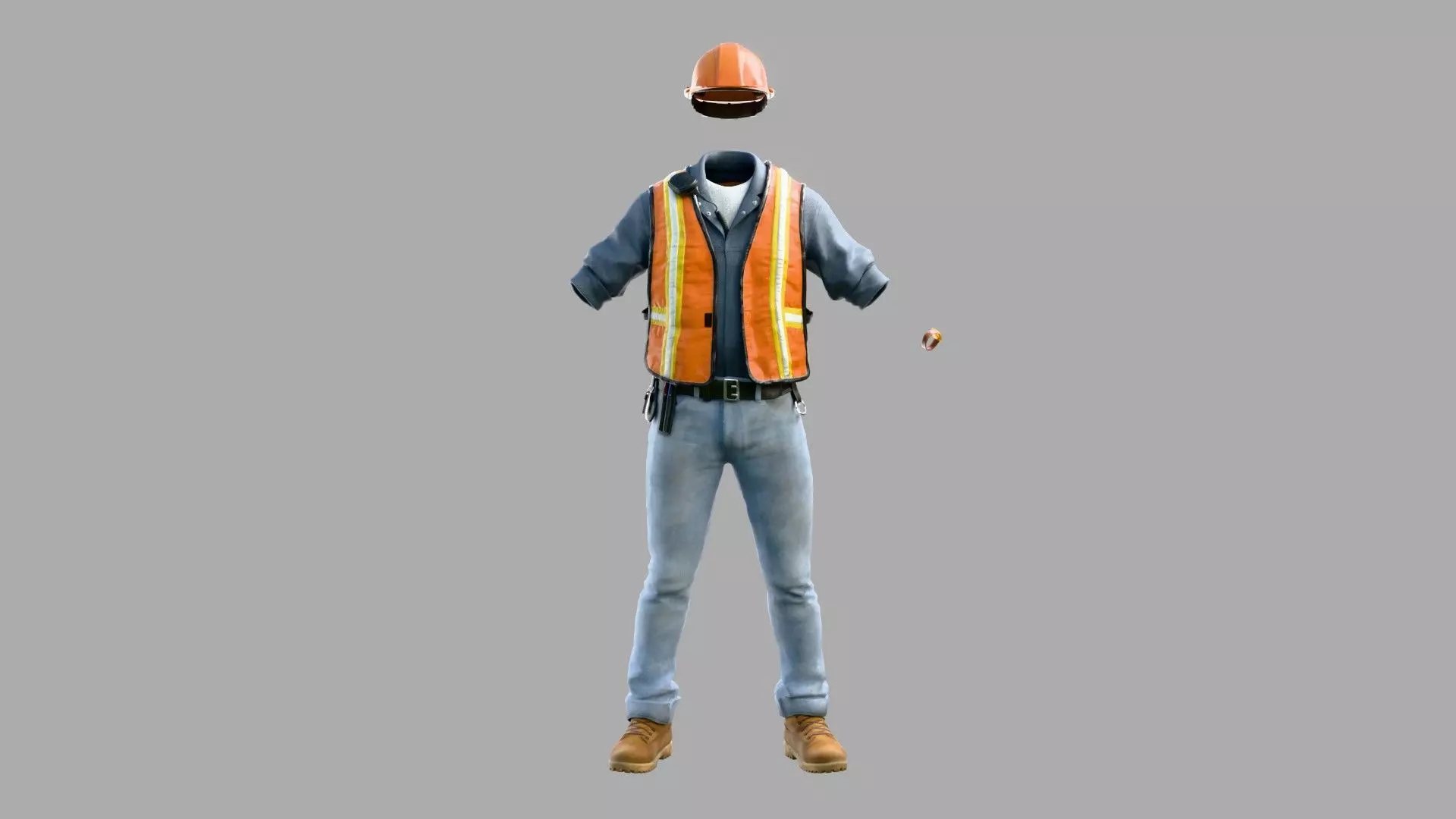 Construction Foreman Outfit 3D model_0