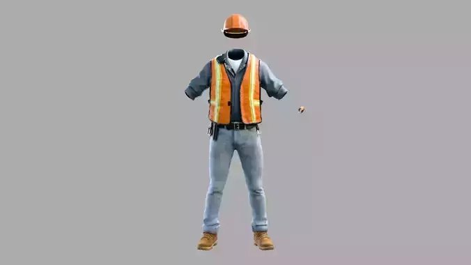 Construction Foreman Outfit 3D model Construction Foreman Outfit 3D model