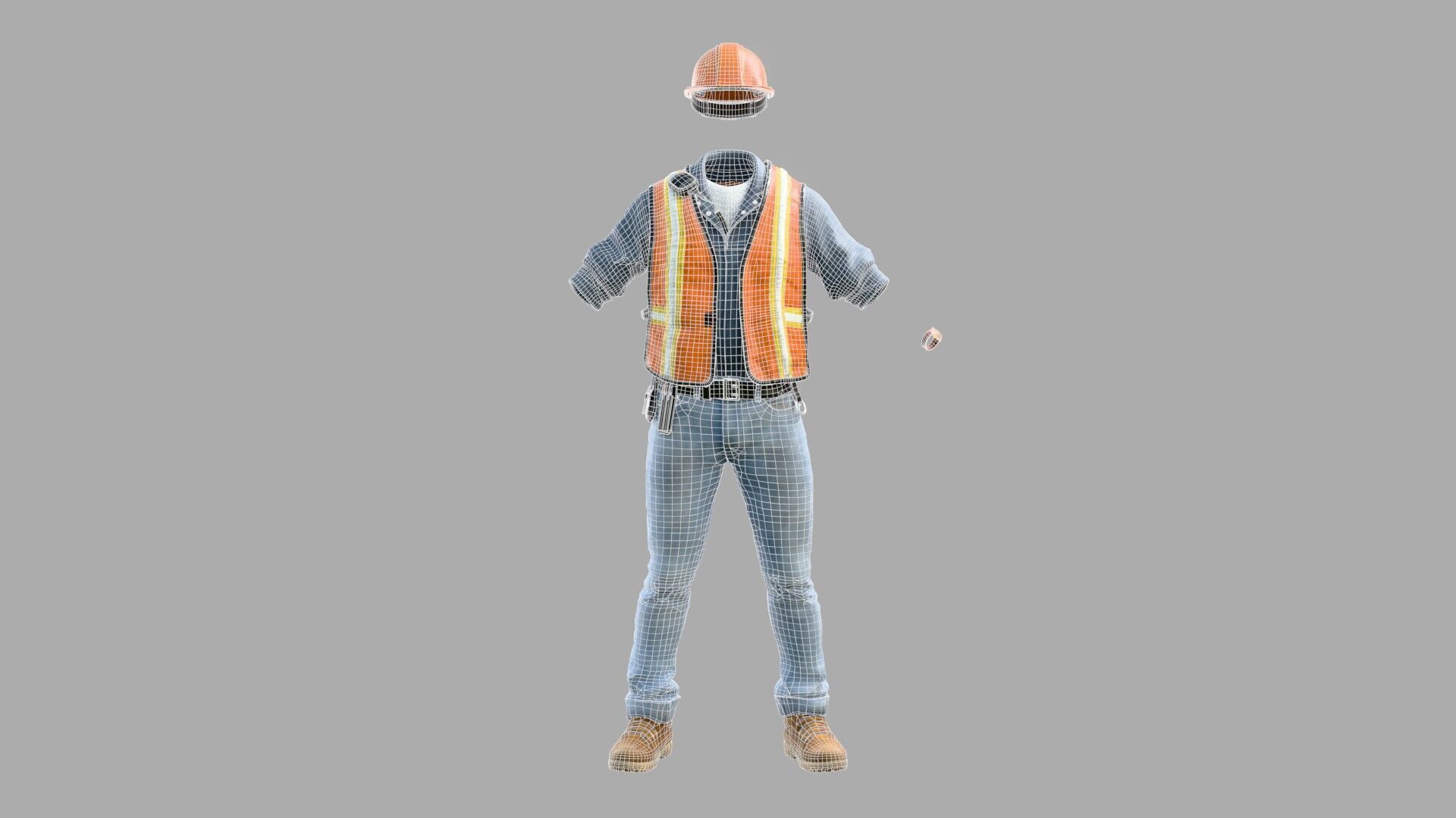 Construction Foreman Outfit 3D model_2