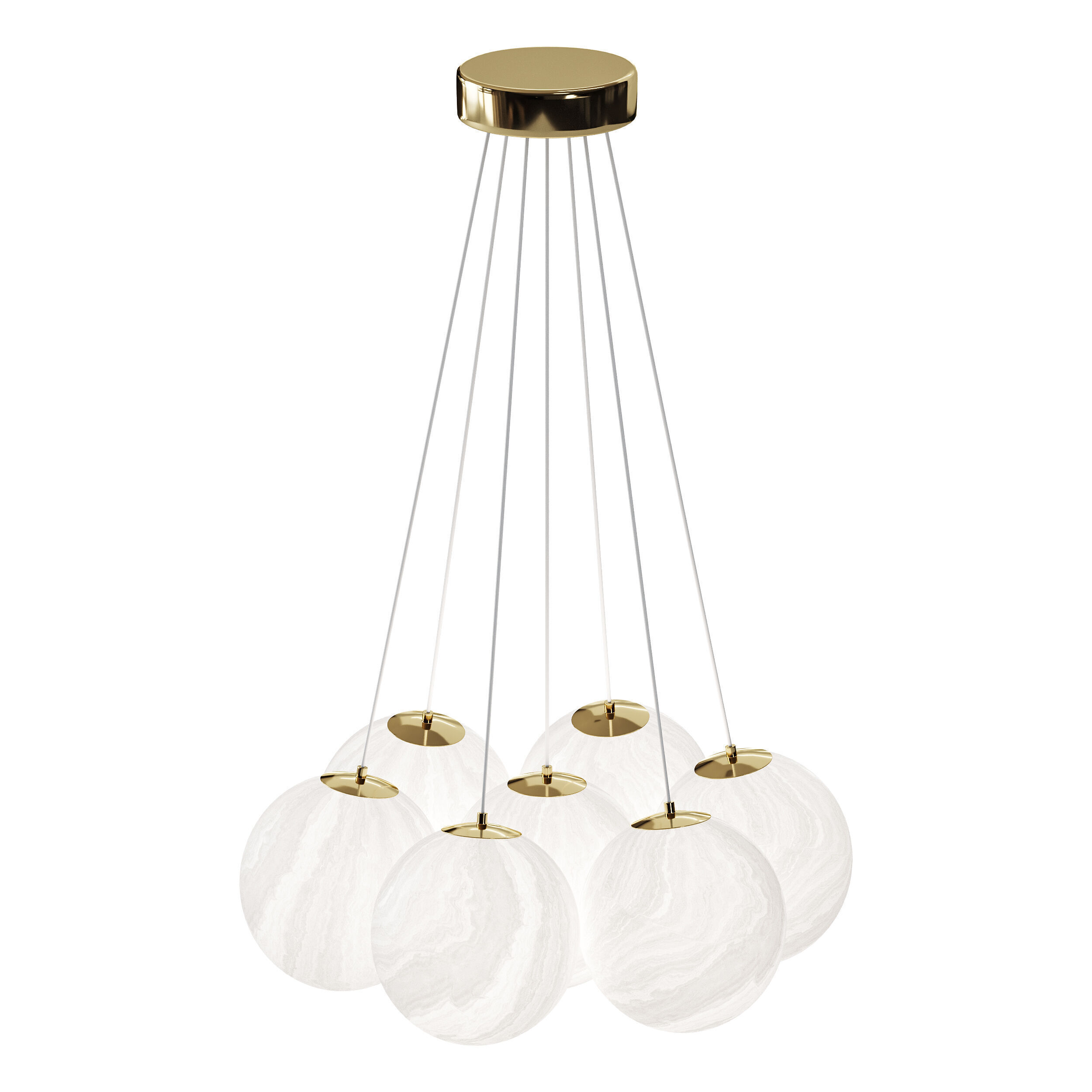 Glass Bubble Chandelier 3D model_2
