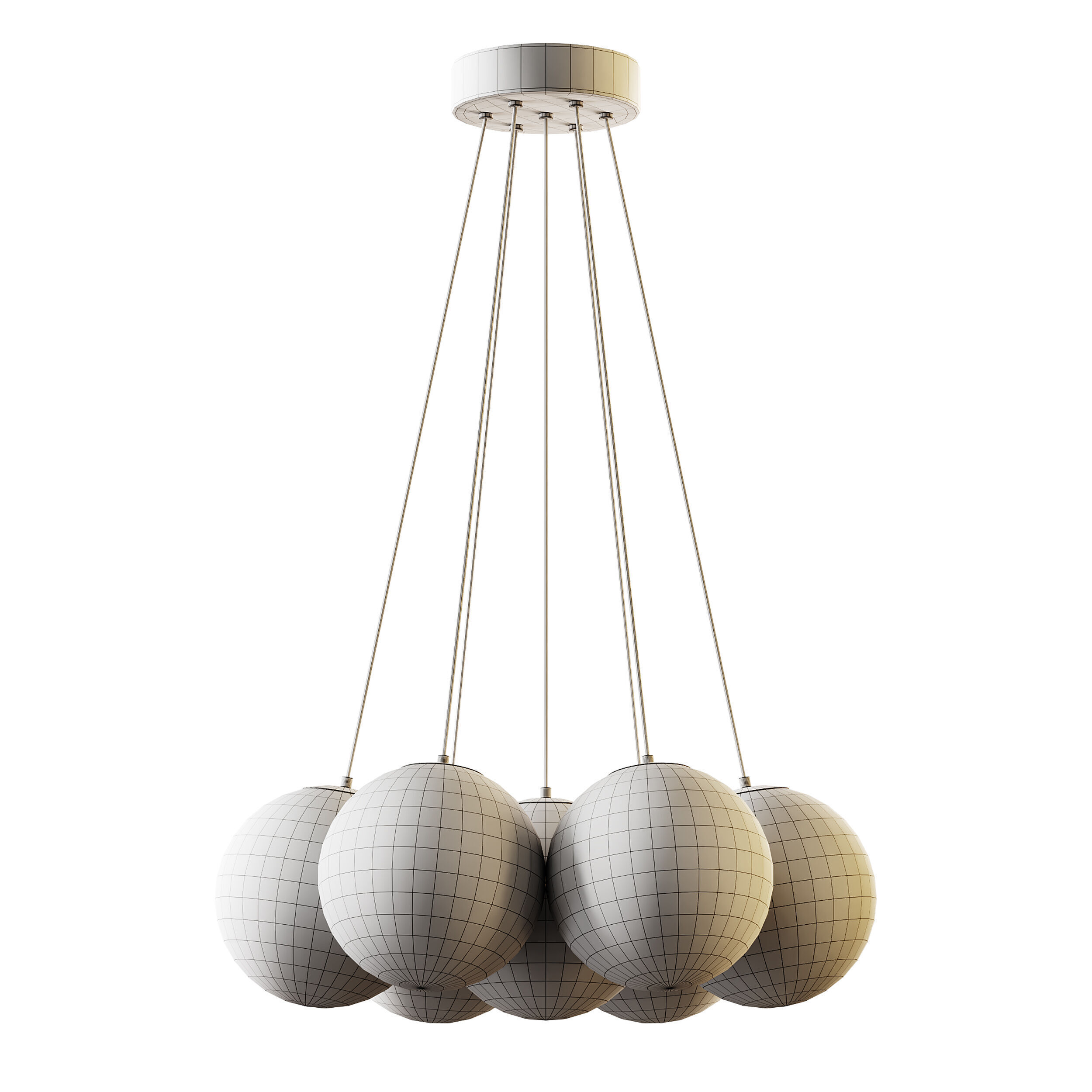 Glass Bubble Chandelier 3D model_13