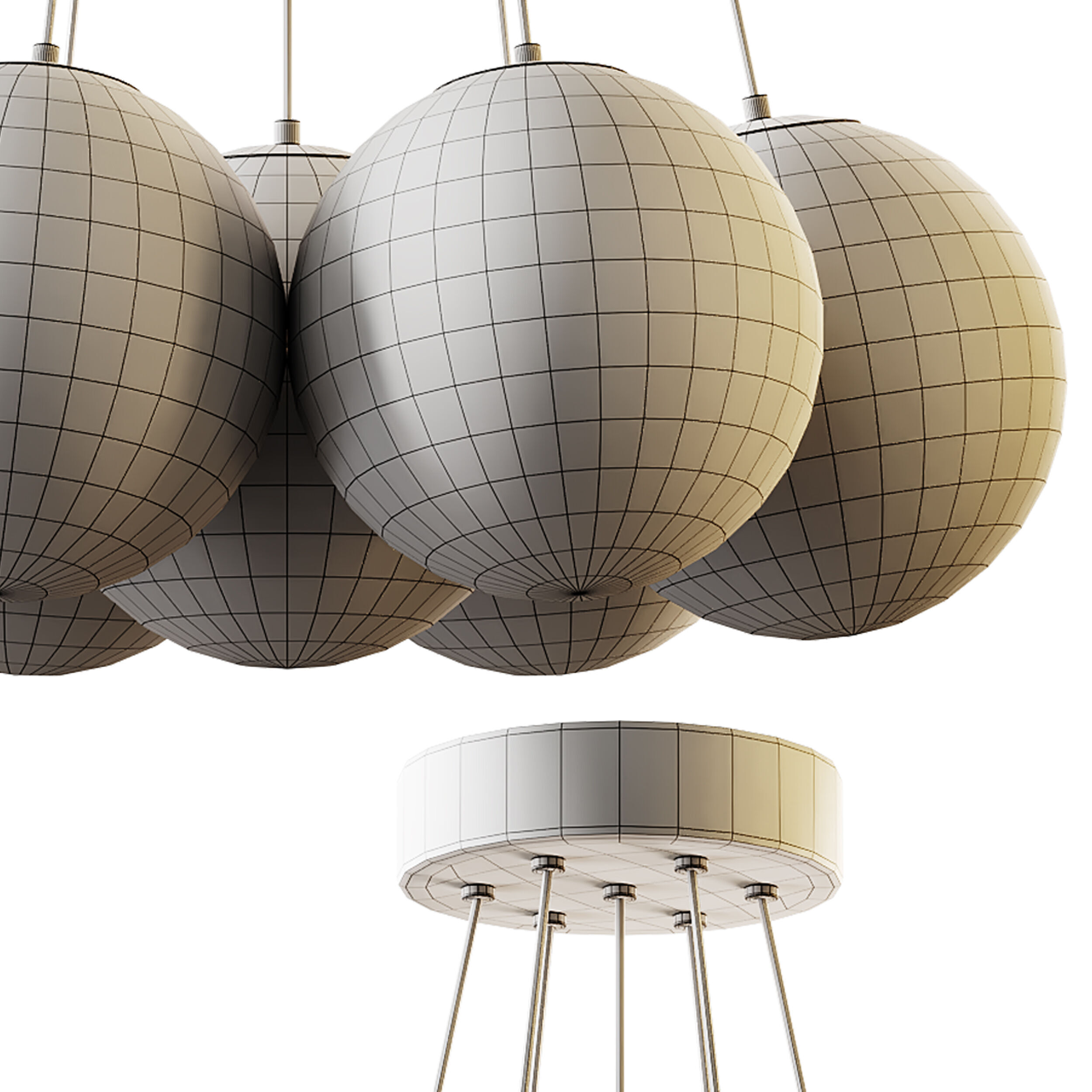 Glass Bubble Chandelier 3D model_14