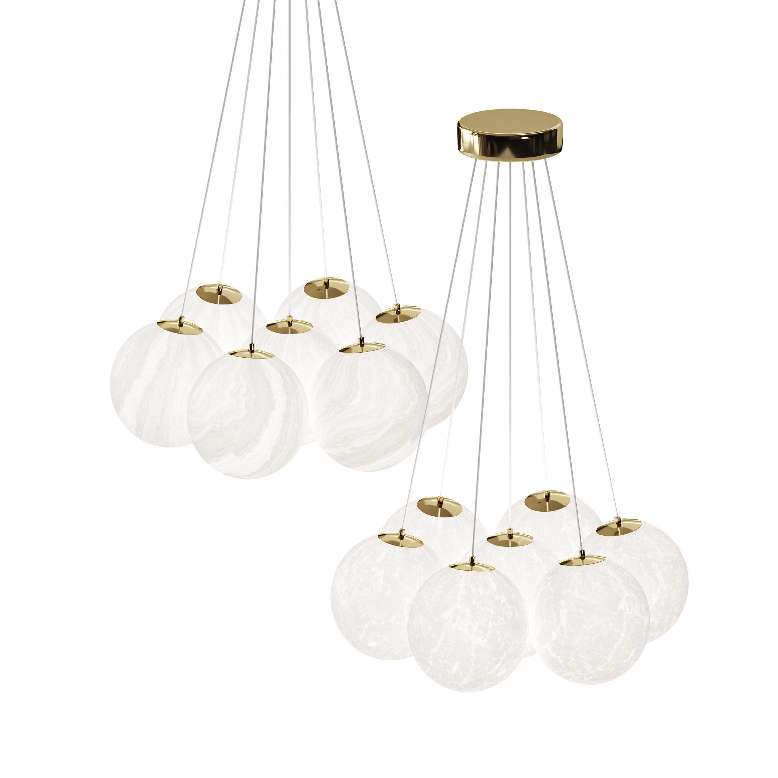 Glass Bubble Chandelier 3D model_1