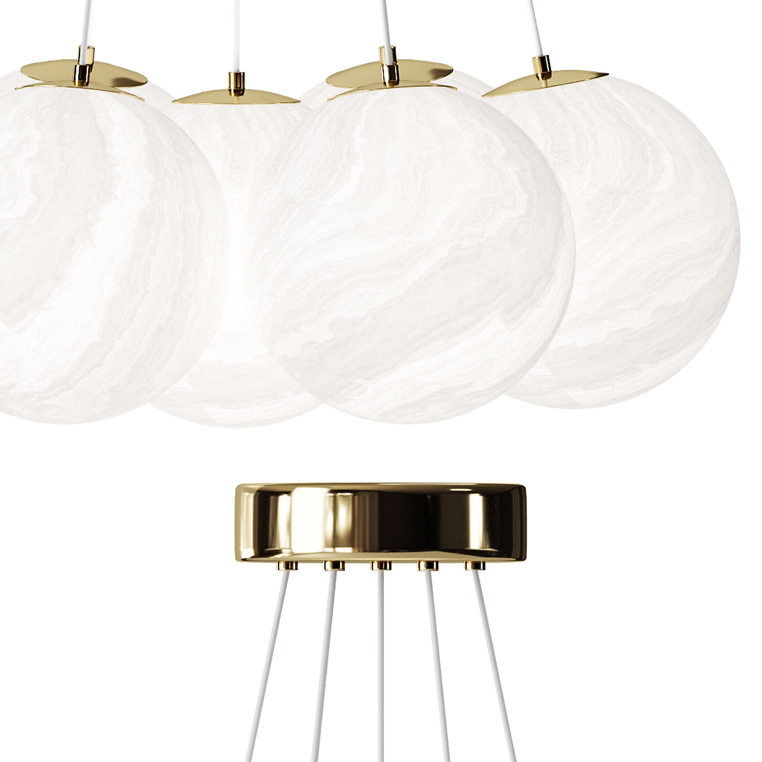 Glass Bubble Chandelier 3D model_11