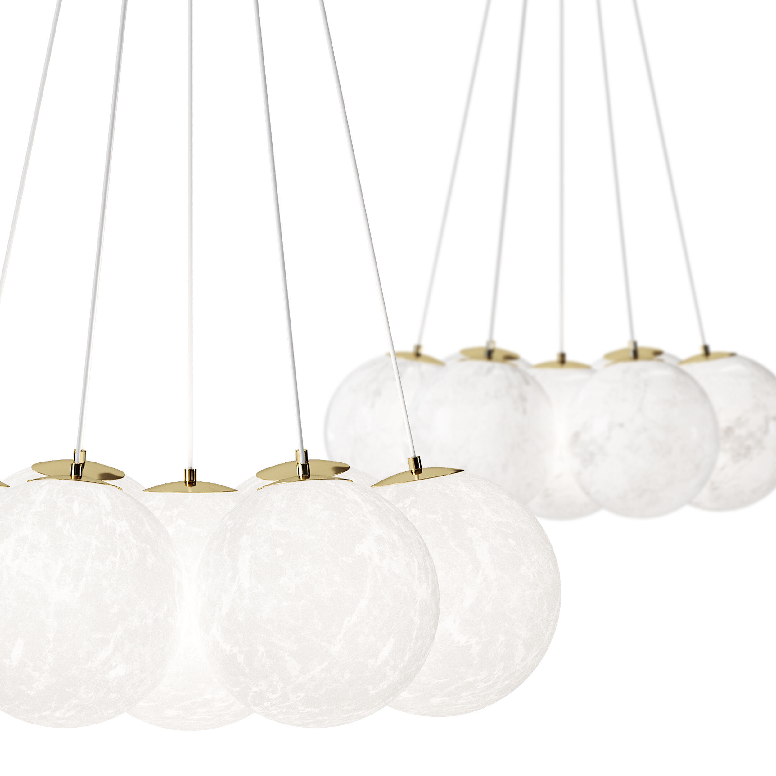Glass Bubble Chandelier 3D model_12