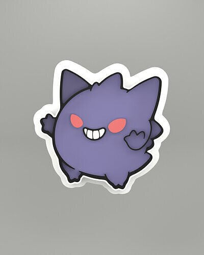Gengar Pokemon Cookie cutter  3D print model