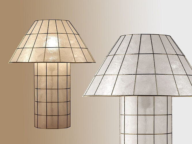 Geometric Table Lamp with Sculptural Design 3D model