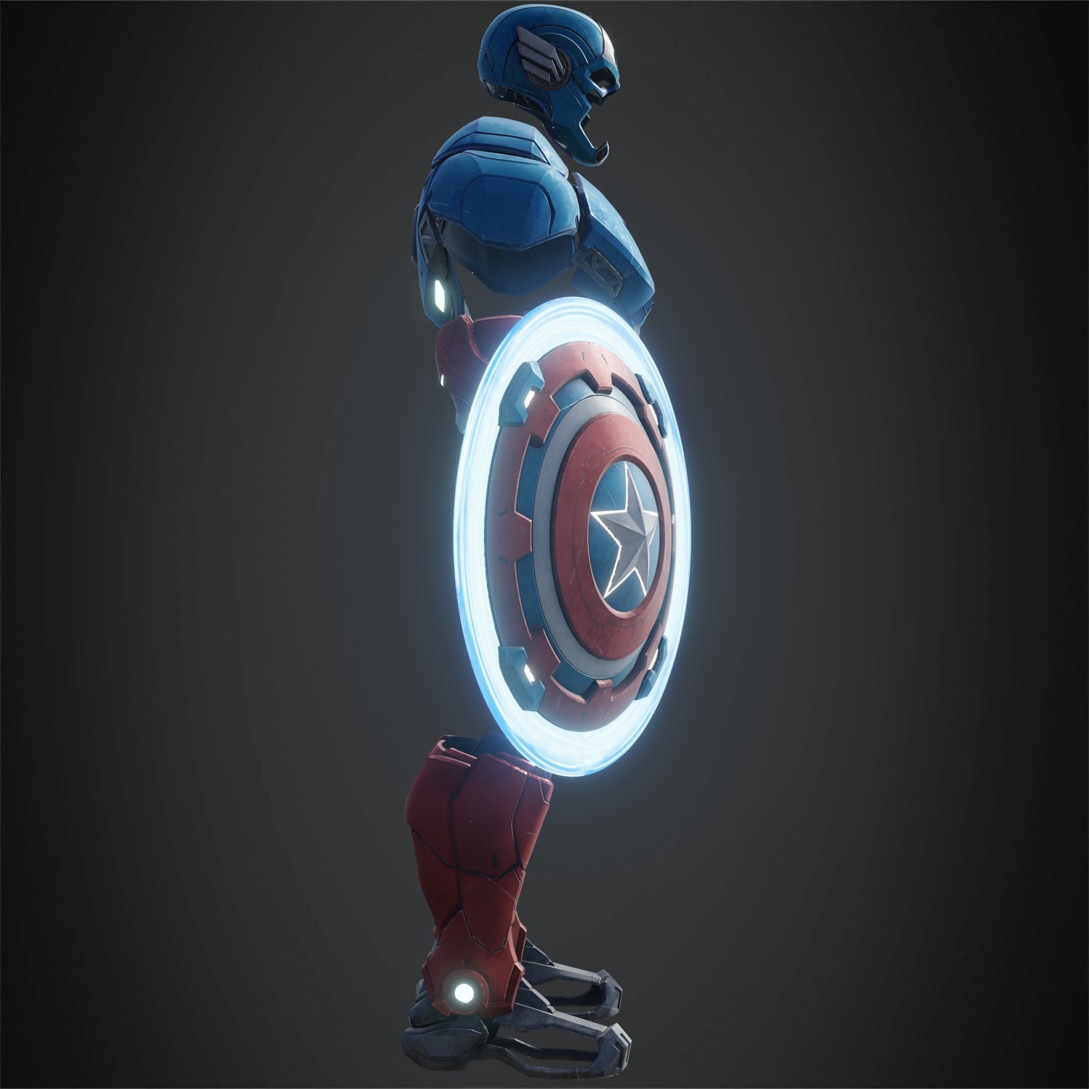 Marvel Rivals Captain America Full Armor and Shield for Cosplay 3D Model Collection_15