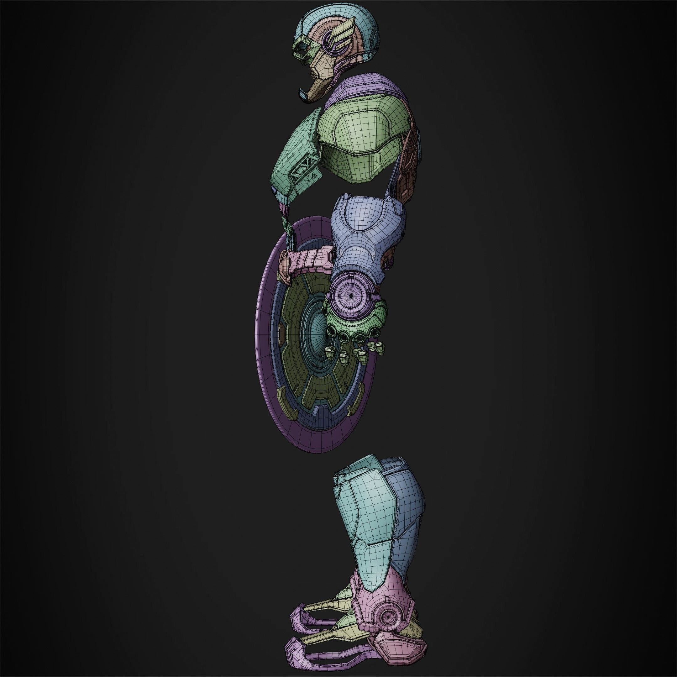 Marvel Rivals Captain America Full Armor and Shield for Cosplay 3D Model Collection_22