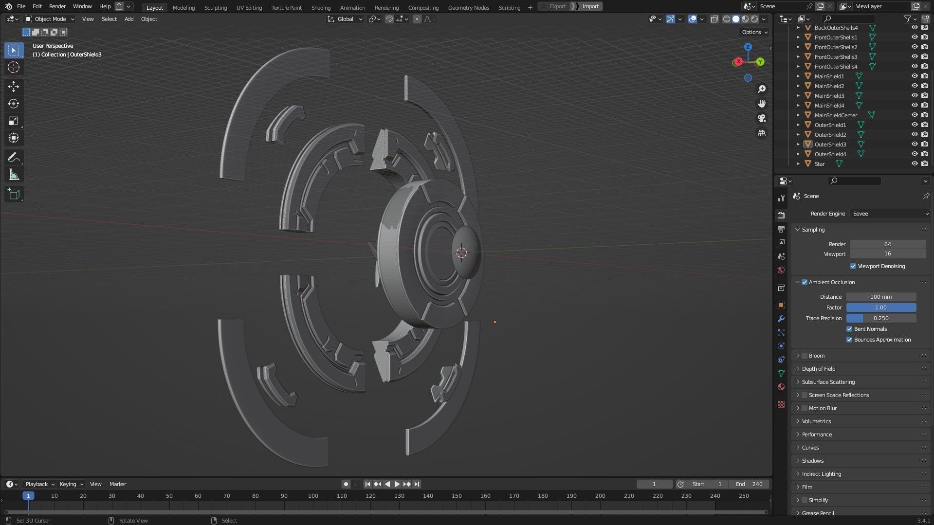 Marvel Rivals Captain America Full Armor and Shield for Cosplay 3D Model Collection_39