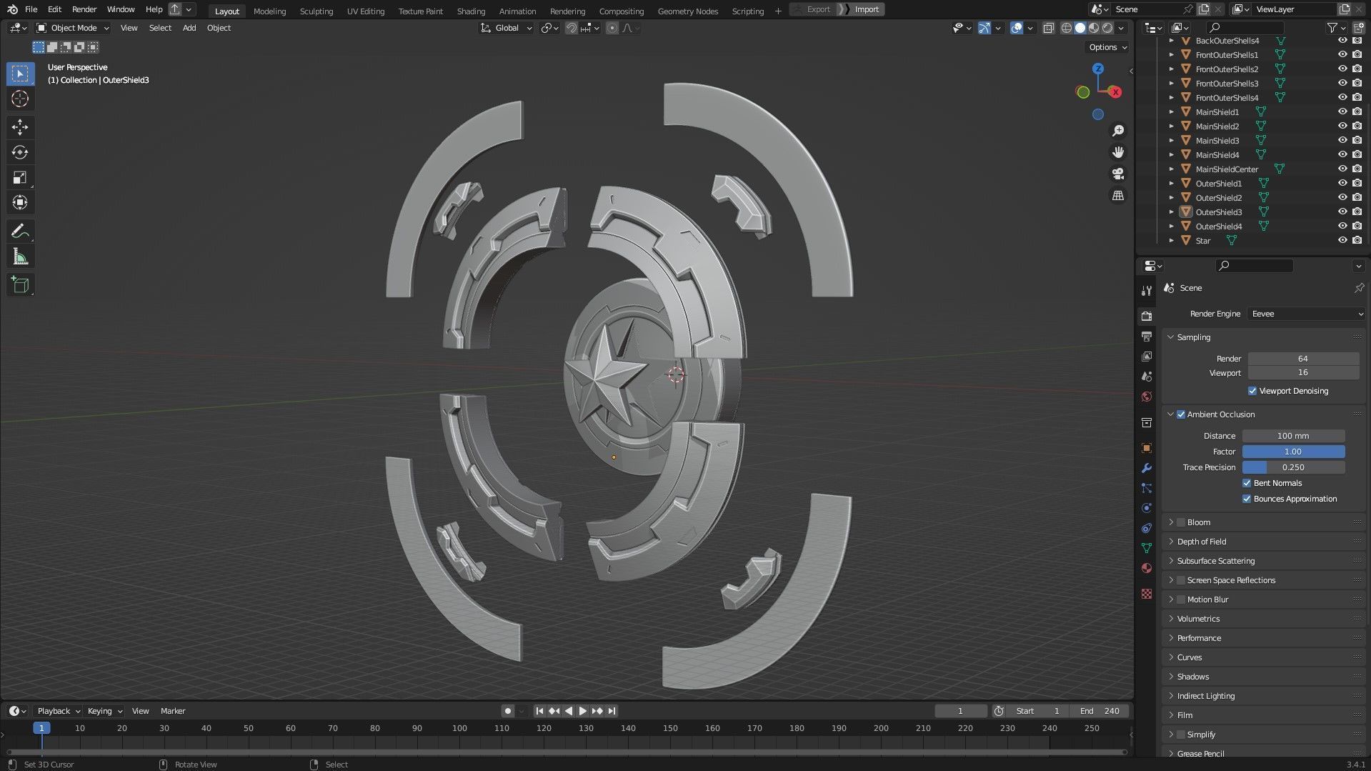 Marvel Rivals Captain America Full Armor and Shield for Cosplay 3D Model Collection_38