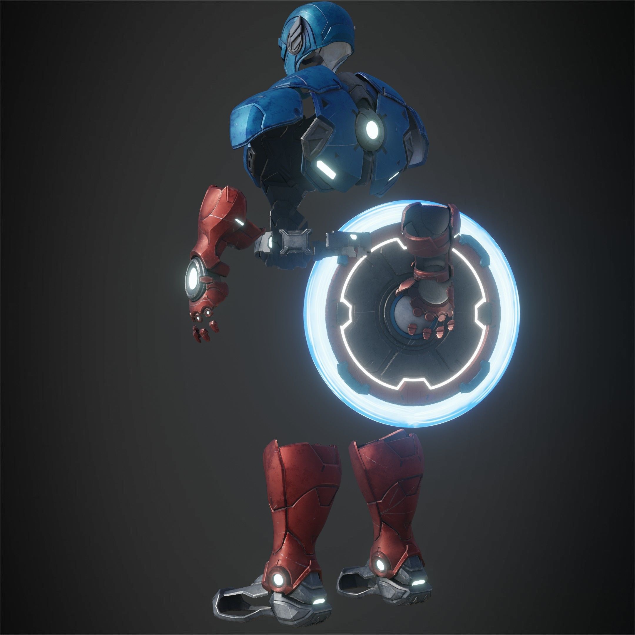 Marvel Rivals Captain America Full Armor and Shield for Cosplay 3D Model Collection_12