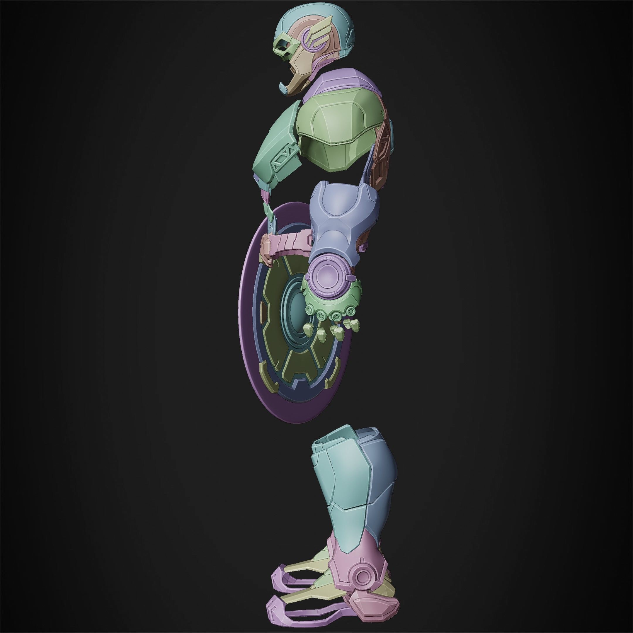 Marvel Rivals Captain America Full Armor and Shield for Cosplay 3D Model Collection_21