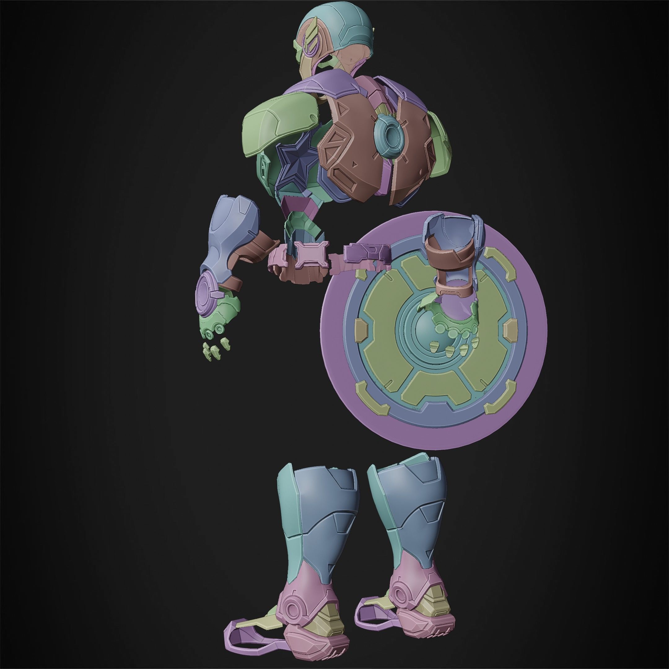 Marvel Rivals Captain America Full Armor and Shield for Cosplay 3D Model Collection_23