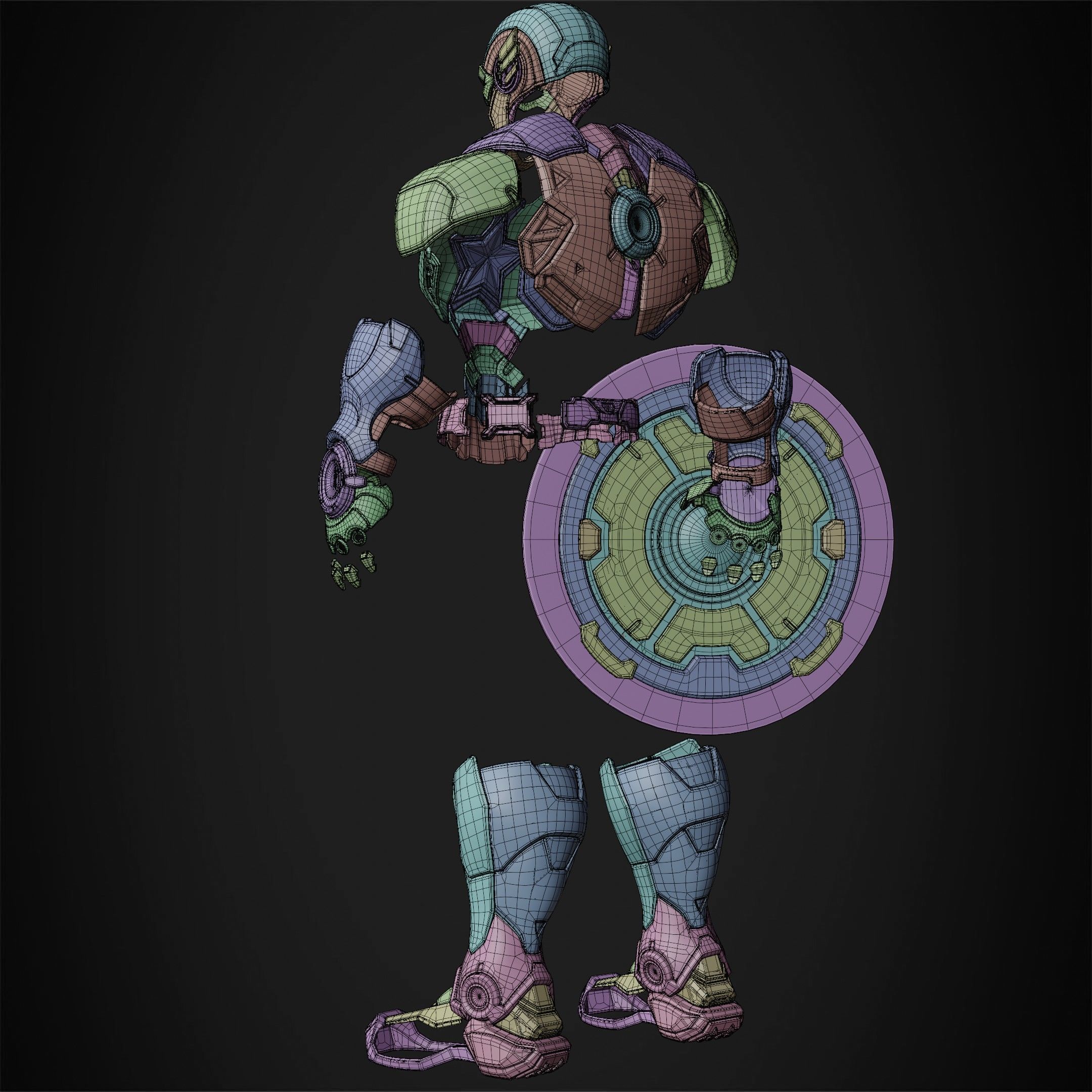 Marvel Rivals Captain America Full Armor and Shield for Cosplay 3D Model Collection_24