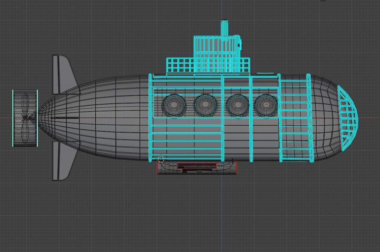 Small Explorer submarine Low-poly 3D model_4