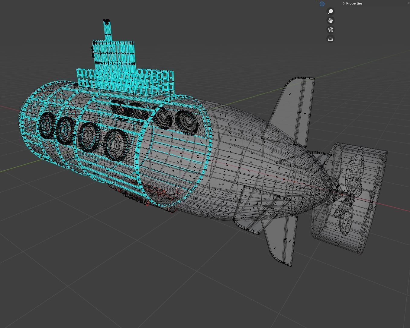 Small Explorer submarine Low-poly 3D model_2