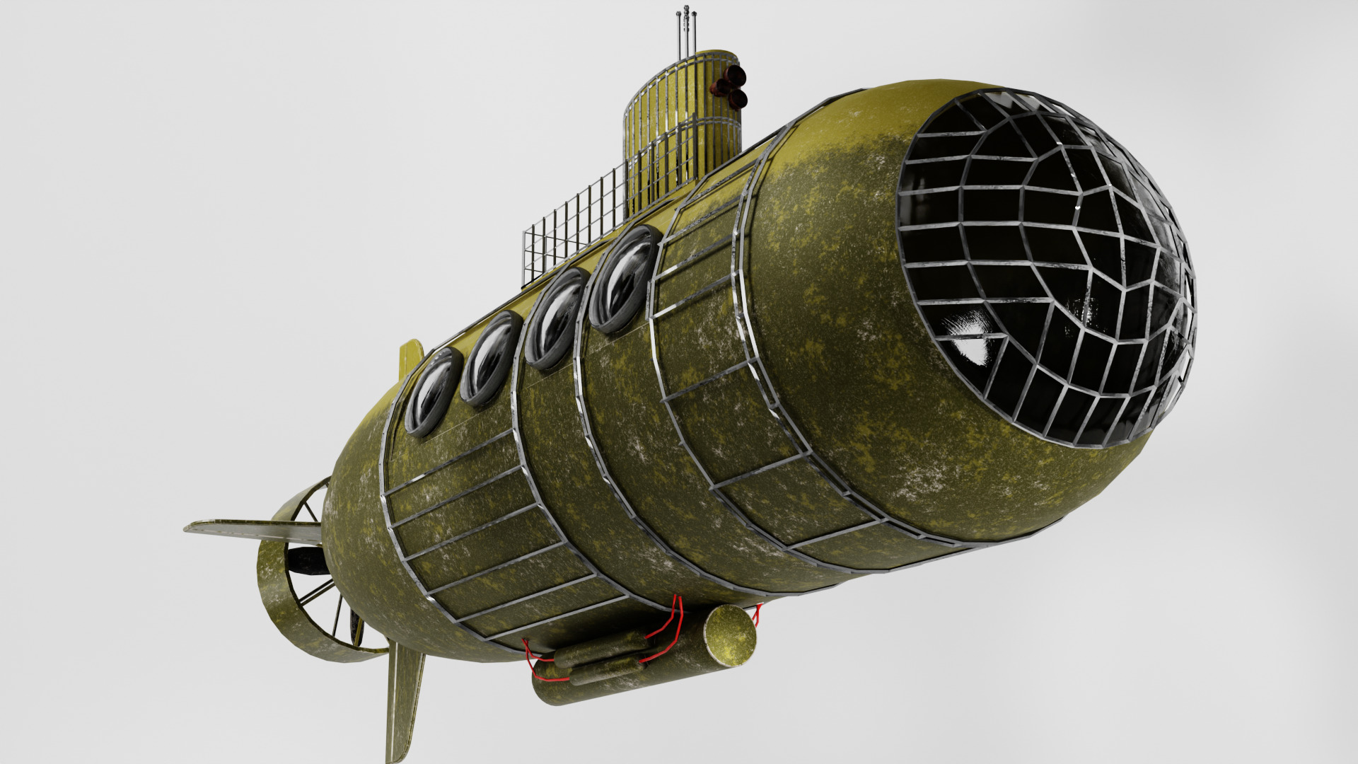 Small Explorer submarine Low-poly 3D model_6