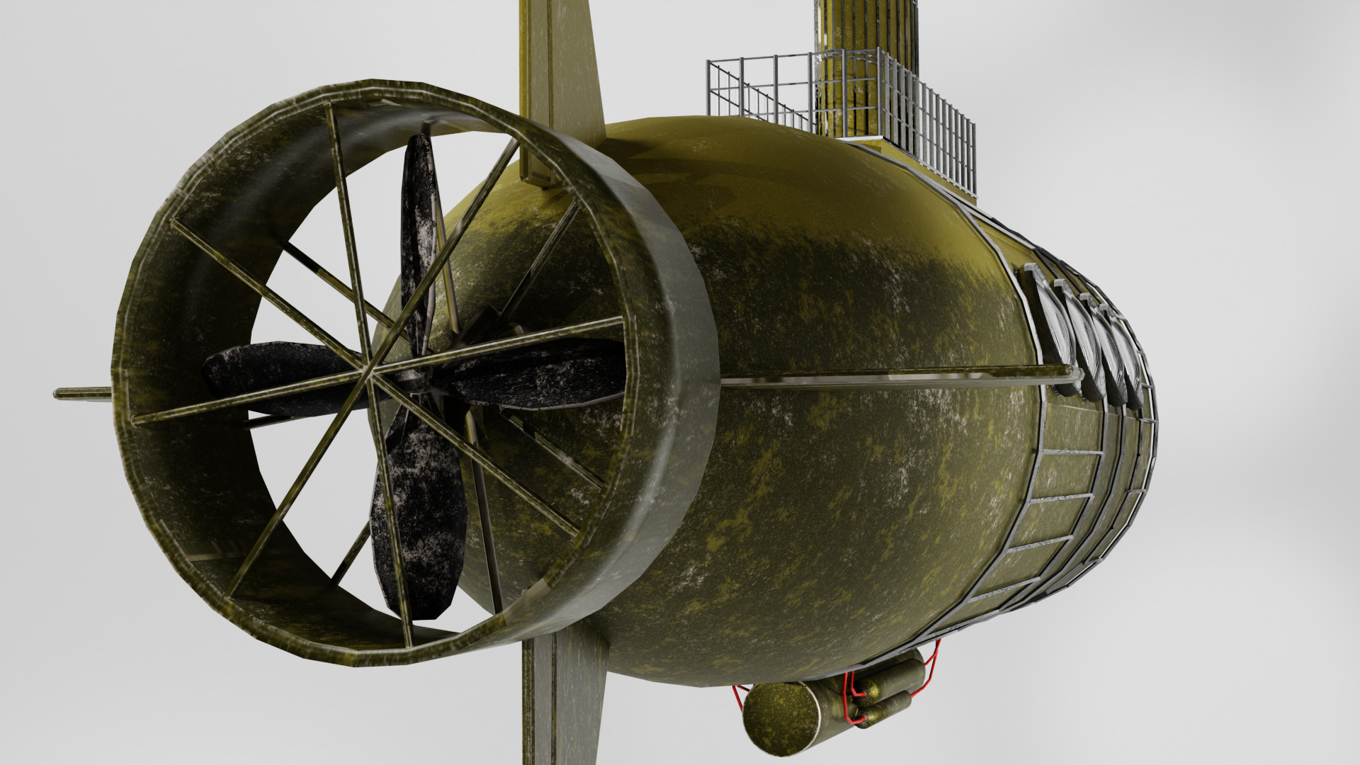 Small Explorer submarine Low-poly 3D model_7