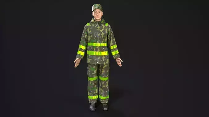 soldier character Low-poly 3D model