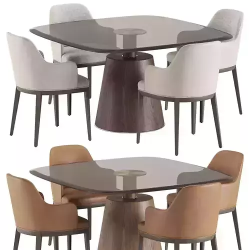 Anna Dining Chair and Panton Table 3D model