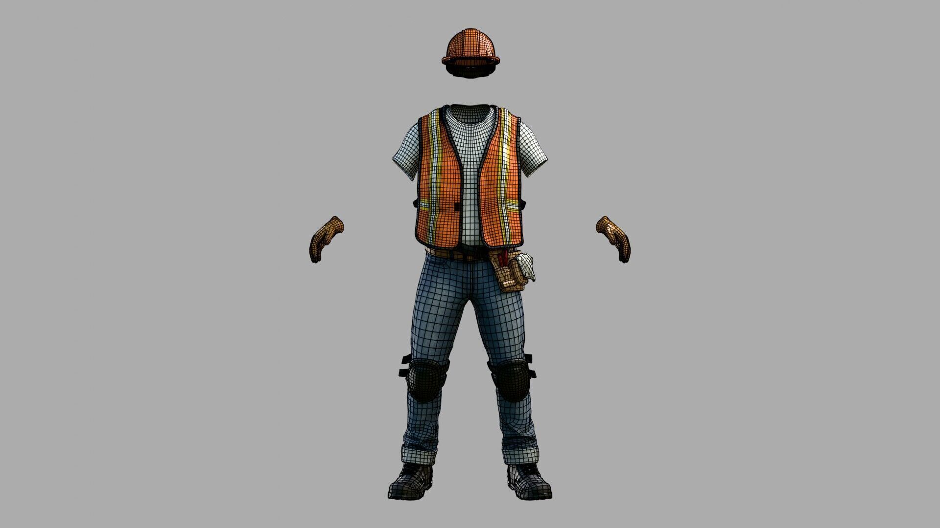 Construction Worker Outfit 1 3D model_2