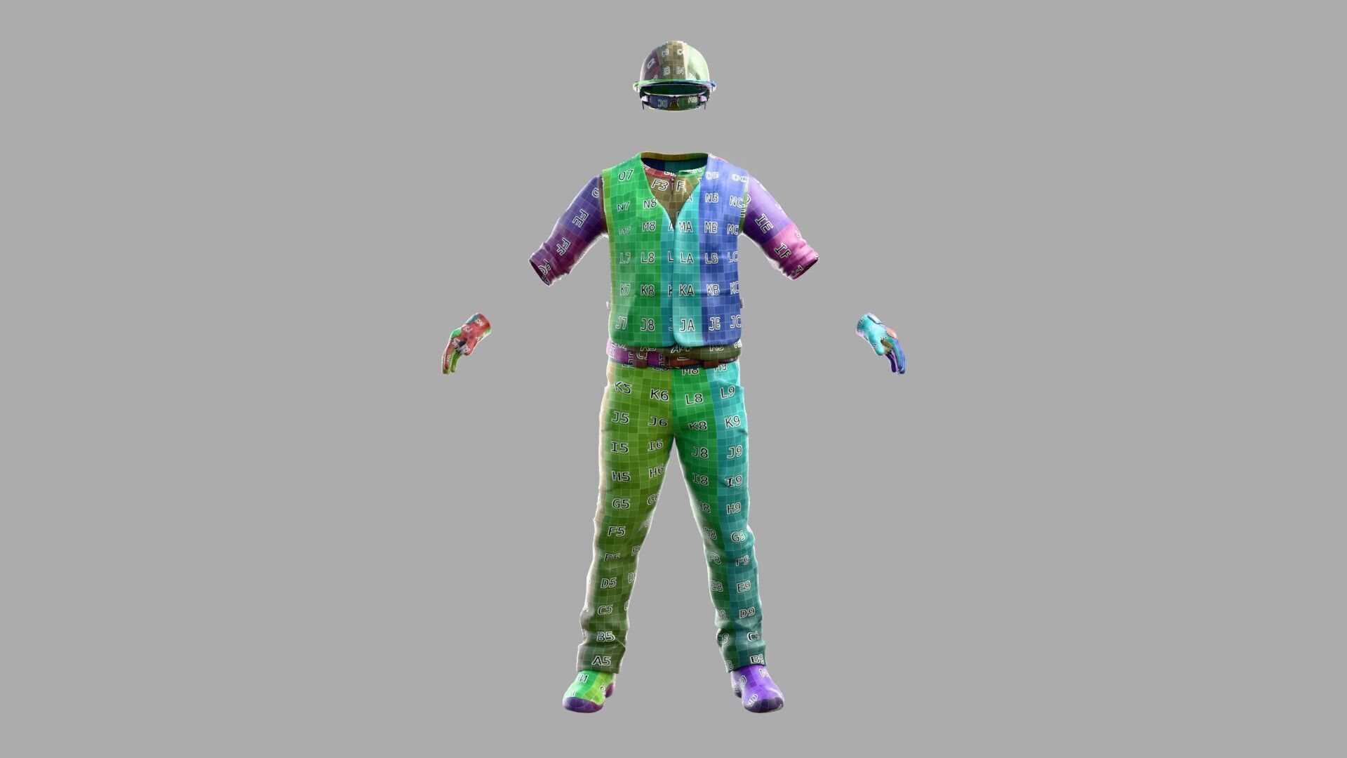 Construction Worker Outfit 2 3D model_1