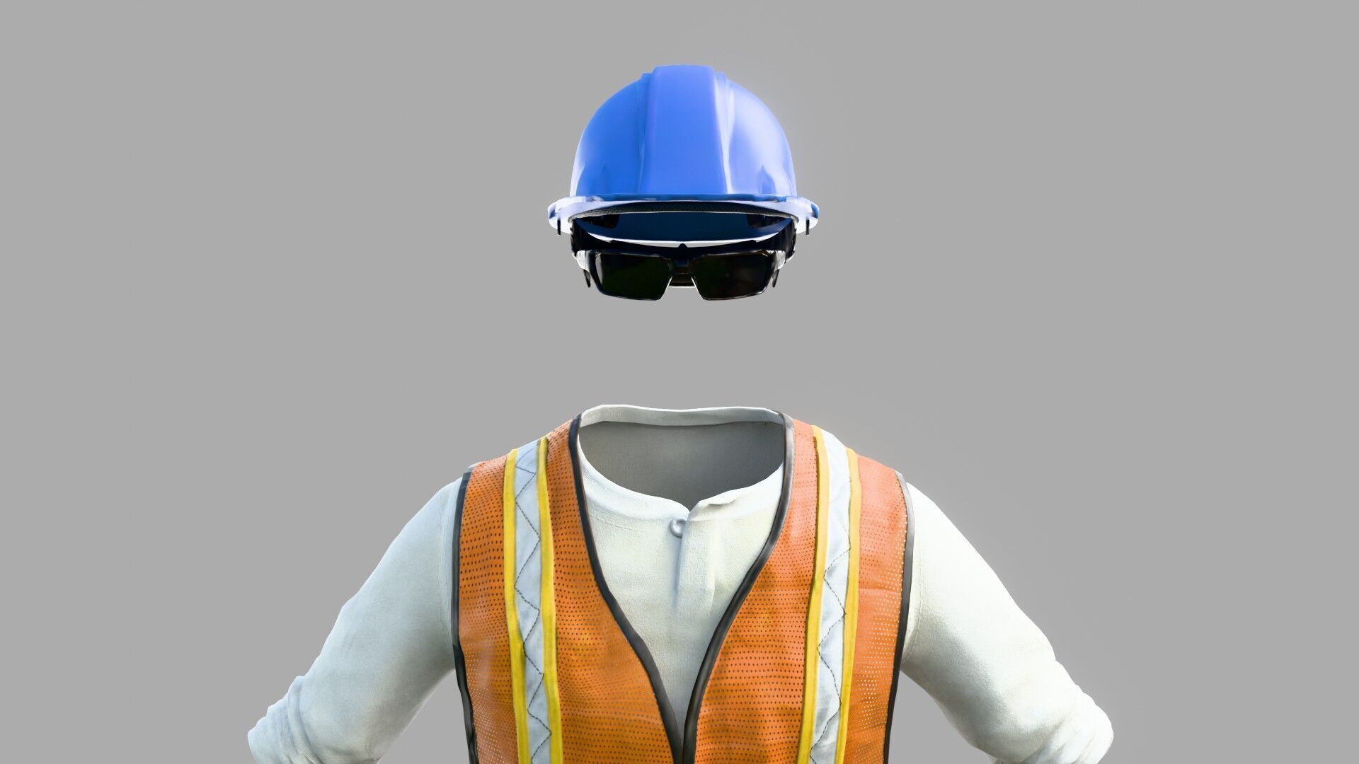 Construction Worker Outfit 2 3D model_9