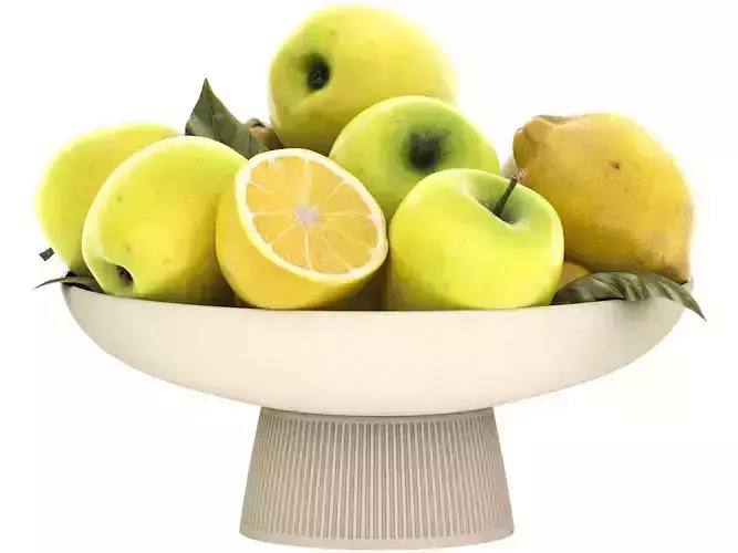 bowl of green apples and lemons